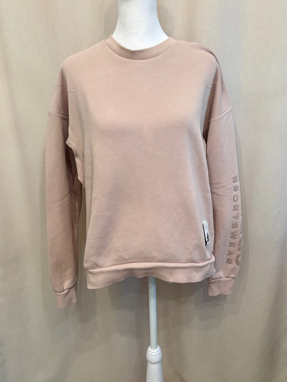 adidas Flocked-Logo Crewneck — Fits S